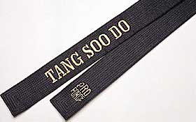 Embroidered Satin Black Belt