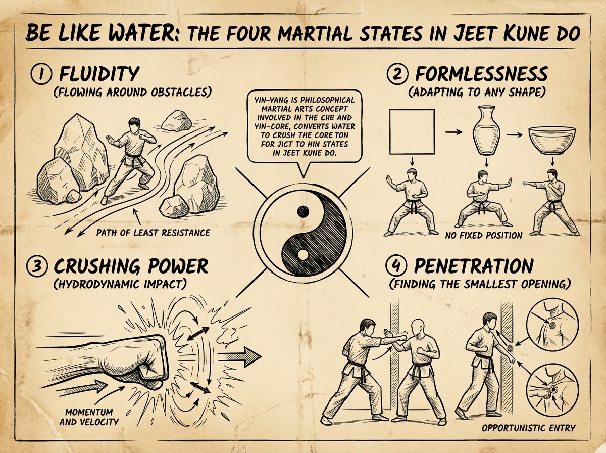Be Like Water: The Four Martial States in Jeet Kune Do Infographic
