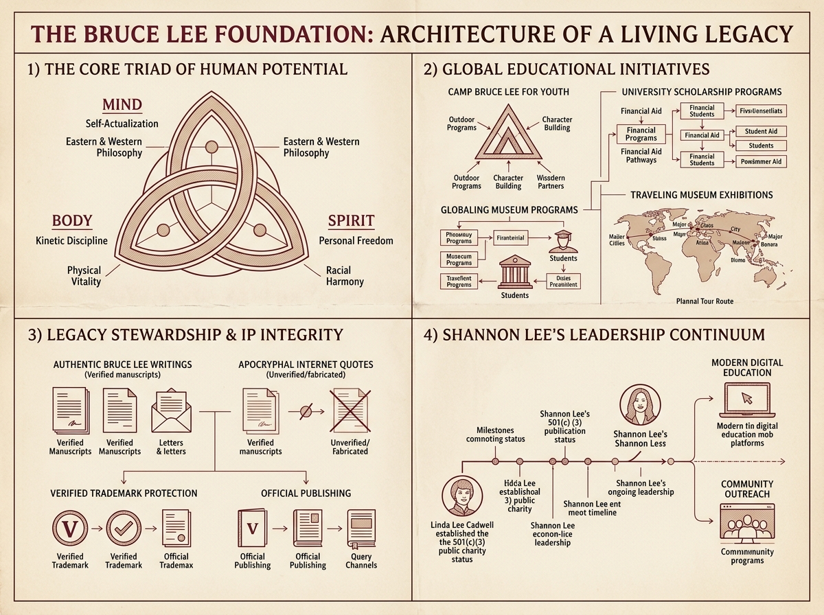 The Bruce Lee Foundation: Architecture of a Living Legacy Infographic
