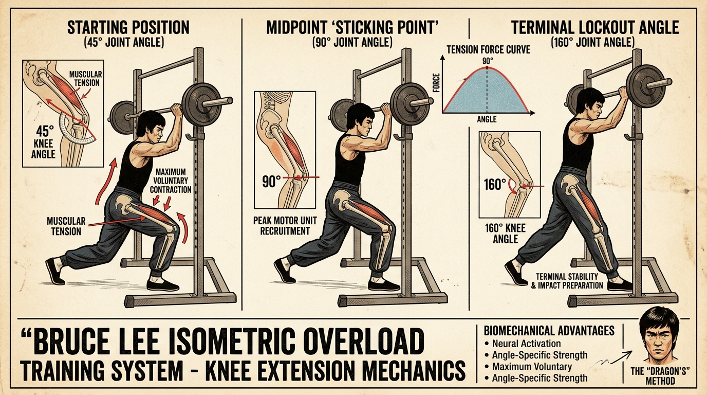 Bruce Lee Isometric Overload Training System Joint Angle Mechanics Diagram