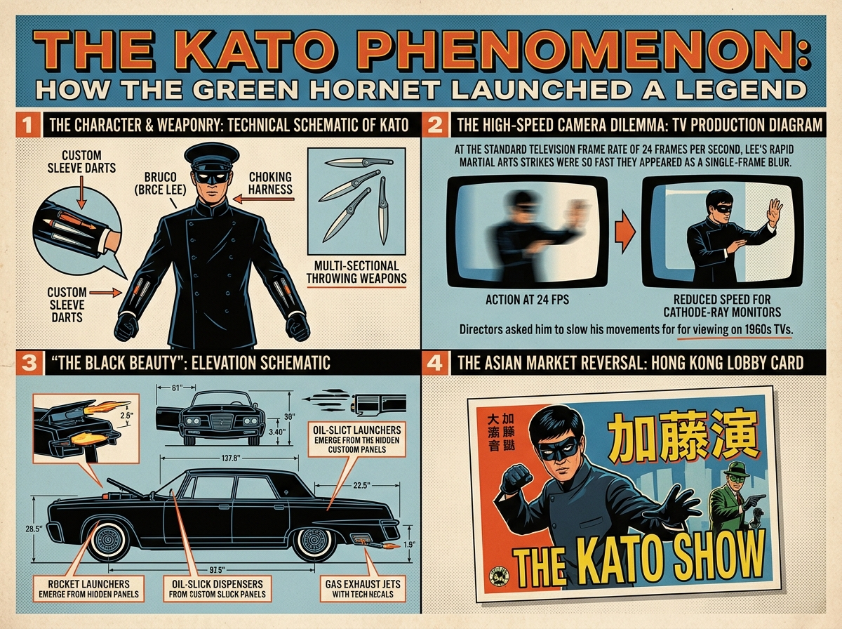 The Kato Phenomenon: How The Green Hornet Launched Bruce Lee's Legend Infographic