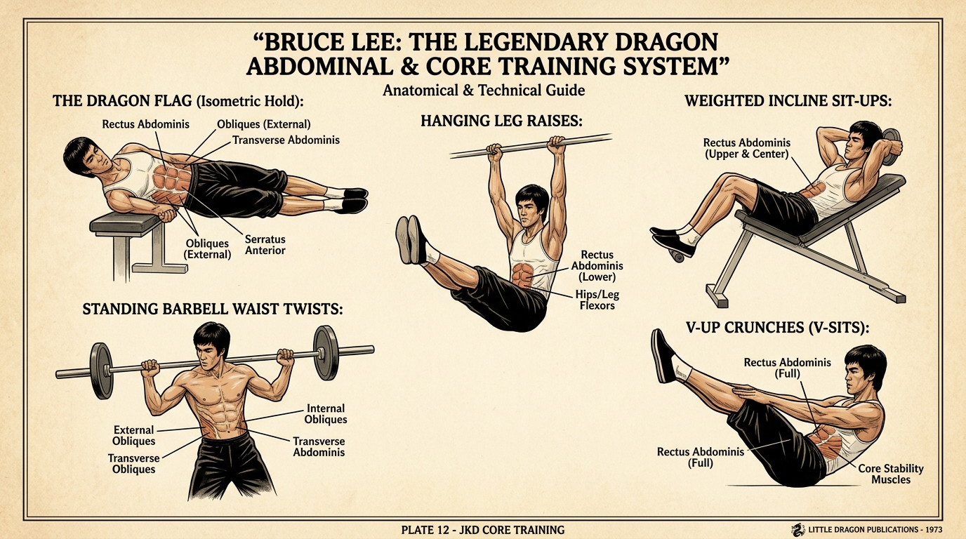 Bruce Lee Legendary Dragon Abdominal and Core Training System Diagram