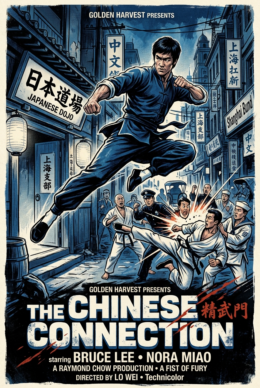 The Chinese Connection movie poster featuring Bruce Lee